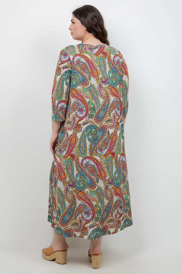 Vikki Vi Jersey Paisley V Neck Pocket Dress – PlusbyDesign.com