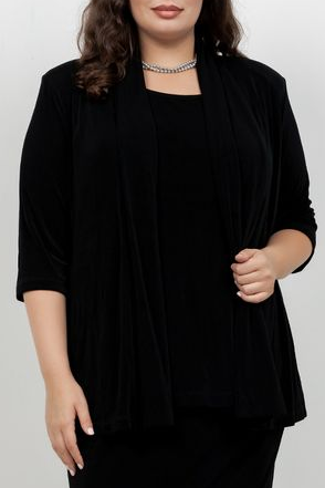 Vikki Vi Classic Black 3/4 Sleeve Kimono Jacket
