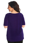 Vikki Vi Classic Royal Purple Short Sleeve Top