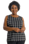 Vikki Vi Jersey Window Pane Tank