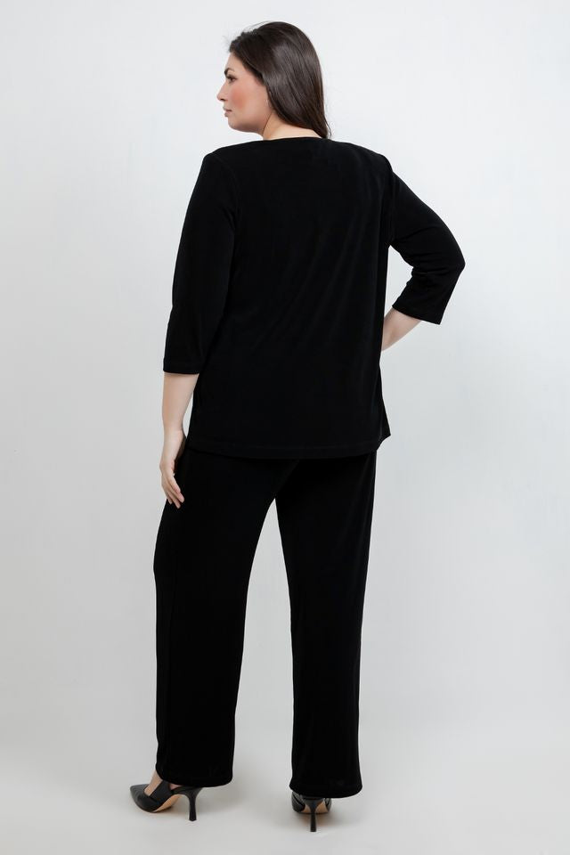 Jackets Vikki Vi Classic Black 3/4 Sleeve Cardigan
