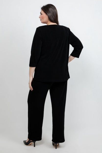 Jackets Vikki Vi Classic Black 3/4 Sleeve Cardigan