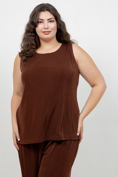 Vikki Vi Classic Bronze Sleeveless Shell