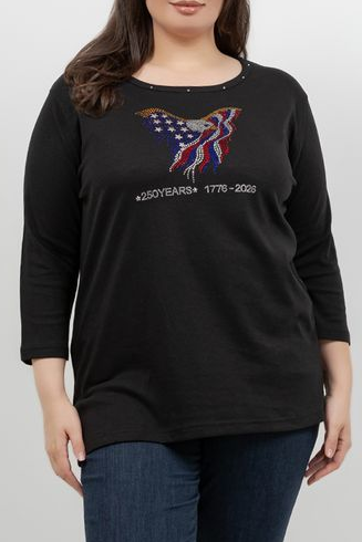 Tops Americana Eagle 3/4 Sleeve Top