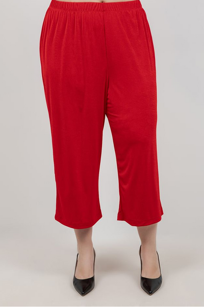 Pants Vikki Vi Silky Classic Red Crop Pant