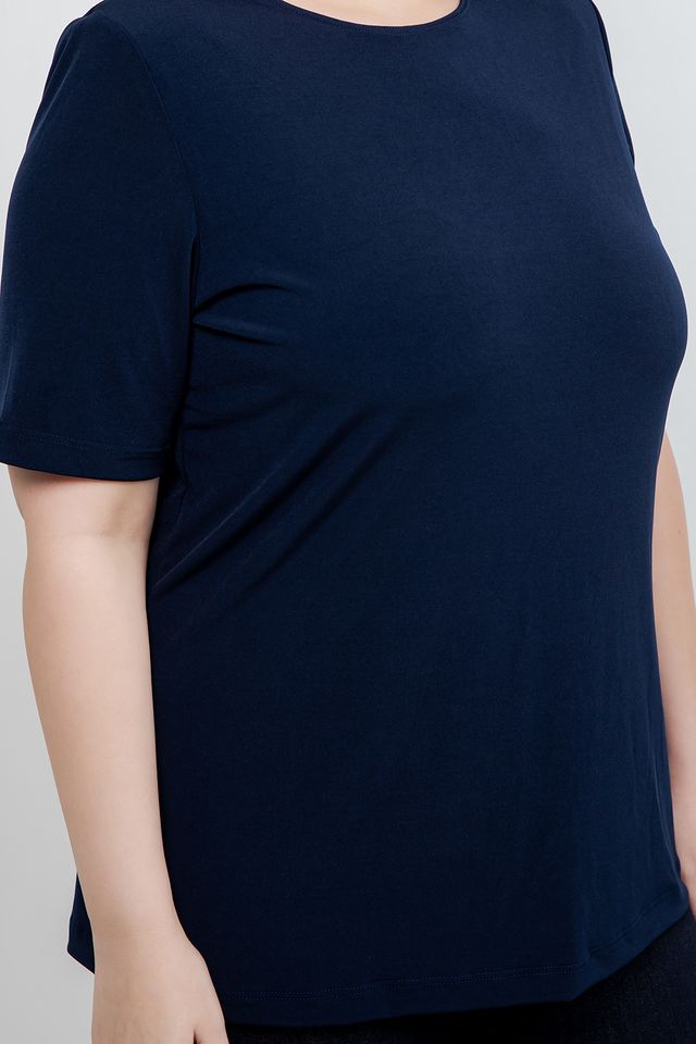 Tops Vikki Vi Jersey Navy Short Sleeve Tunic