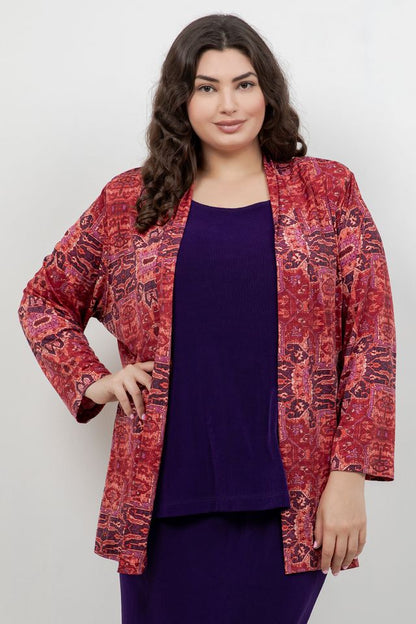 Vikki Vi Jersey Byzantine Spice Kimono Jacket