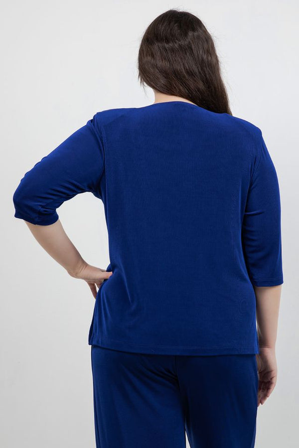 Tops Vikki Vi Classic Royal Blue 3/4 Sleeve Top