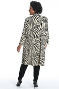 Vikki Vi Jersey Ivory Zebra Long Sleeve Kimono Duster
