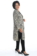 Vikki Vi Jersey Ivory Zebra Long Sleeve Kimono Duster