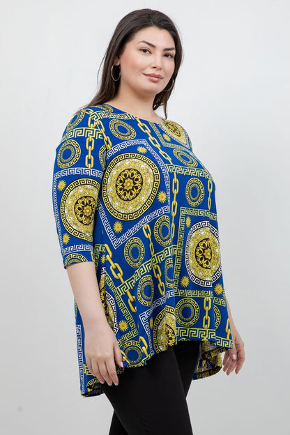 Tops Vikki Vi Jersey Greek Goddess Pocket Swing Tunic