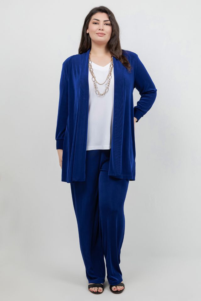 Jackets Vikki Vi Classic Royal Blue Long Kimono Jacket