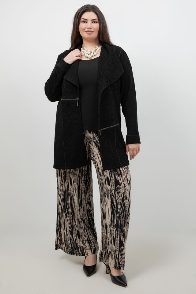 Pants Vikki Vi Jersey Animal Print Wide Leg Petite Pant