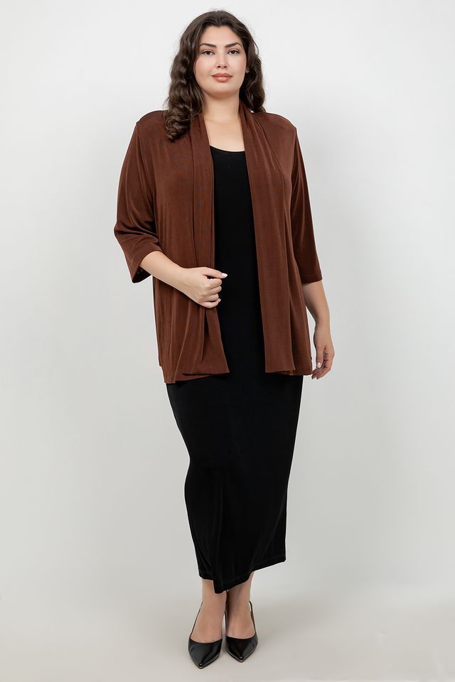 Vikki Vi Classic Bronze 3/4 Sleeve Kimono Jacket