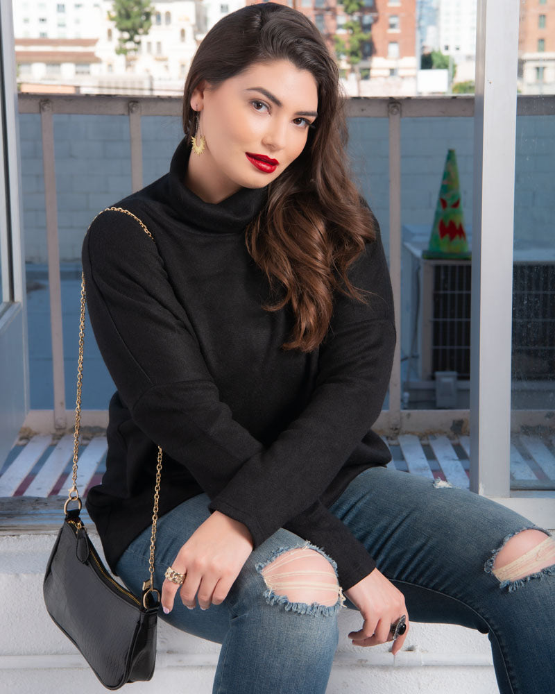 Tops Paris Turtleneck Tunic Sweater