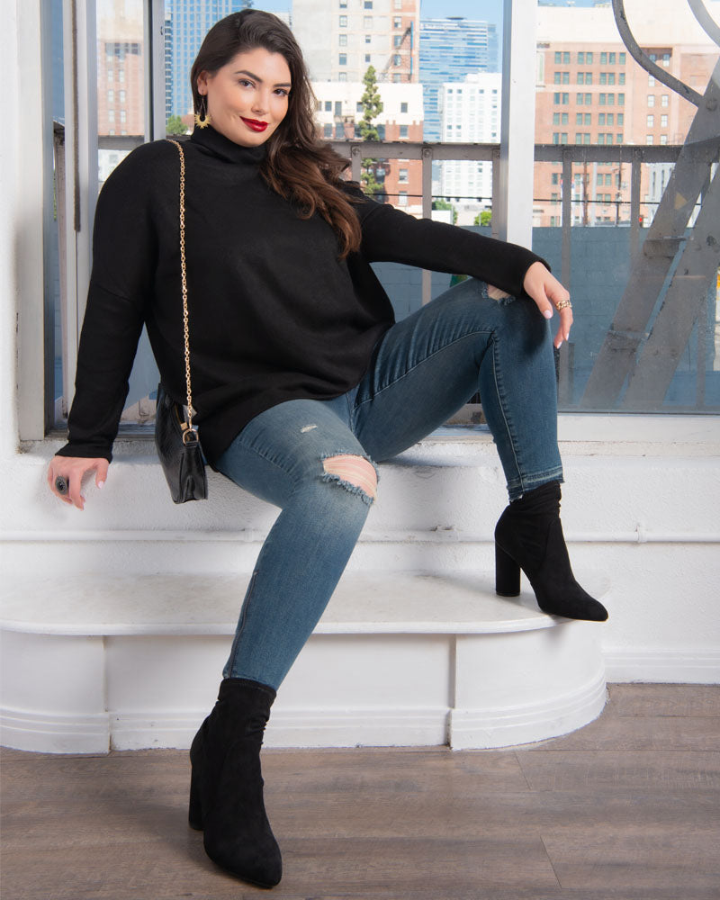 Tops Paris Turtleneck Tunic Sweater