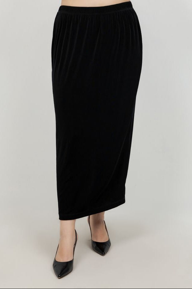 Vikki Vi Classic Black Straight Maxi Skirt