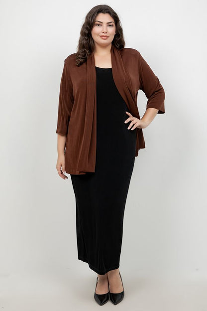 Vikki Vi Classic Bronze 3/4 Sleeve Kimono Jacket