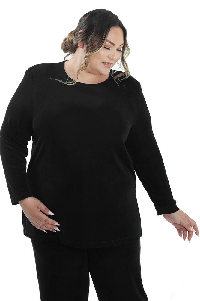 Tops Vikki Vi Classic Black Long Sleeve Tunic