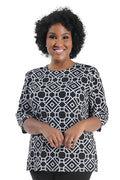 Vikki Vi Jersey Stage Geo 3/4 Sleeve Top
