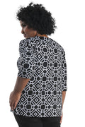 Vikki Vi Jersey Stage Geo 3/4 Sleeve Top
