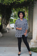 Vikki Vi Jersey Stage Geo 3/4 Sleeve Kimono Jacket