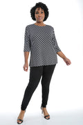 Vikki Vi Jersey Curved 3/4 Sleeve Top