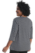 Vikki Vi Jersey Curved 3/4 Sleeve Top
