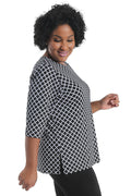 Vikki Vi Jersey Curved 3/4 Sleeve Top
