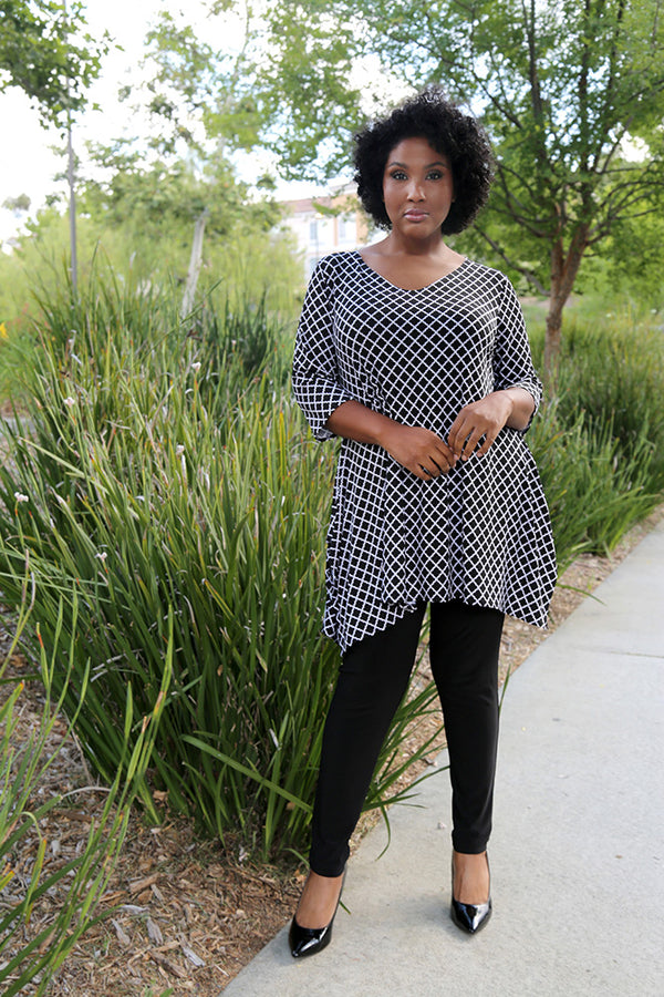 Vikki Vi Jersey Curved Handkerchief Tunic