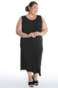 Vikki Vi Jersey Sparkle Black Tank Dress