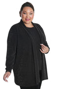 Vikki Vi Jersey Sparkle Black Long Kimono Jacket