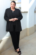 Vikki Vi Jersey Sparkle Black Deep Scoop Neck Top