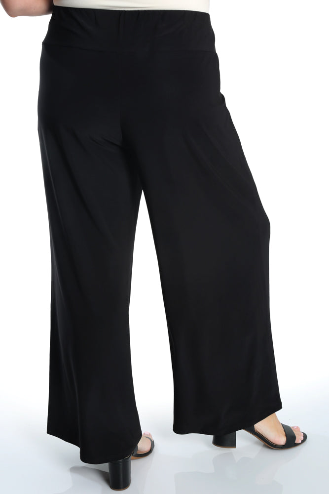 Vikki Vi Jersey Black Wide Leg Pull on Pant – PlusbyDesign.com