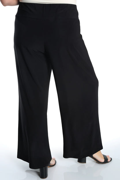 Pants Vikki Vi Jersey Black Wide Leg Pull on Pant