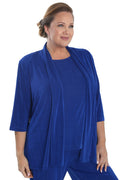Vikki Vi Silky Classic Royal 3/4 Sleeve Kimono Jacket