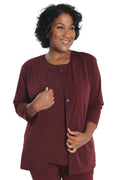 Vikki Vi Jersey Bordeaux Cardigan