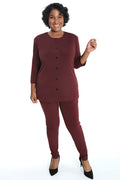 Vikki Vi Jersey Bordeaux Cardigan
