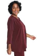 Vikki Vi Jersey Bordeaux Cardigan