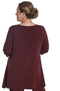 Vikki Vi Jersey Bordeaux Handkerchief Tunic