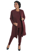 Vikki Vi Jersey Bordeaux Long Sleeve Kimono Duster