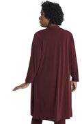 Vikki Vi Jersey Bordeaux Long Sleeve Kimono Duster