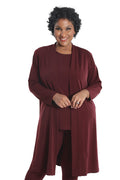 Vikki Vi Jersey Bordeaux Long Sleeve Kimono Duster