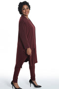 Vikki Vi Jersey Bordeaux Long Sleeve Kimono Duster