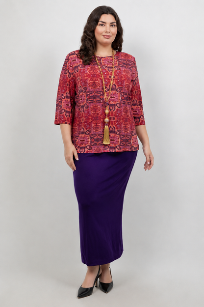 Vikki Vi Jersey Byzantine Spice 3/4 Sleeve Top