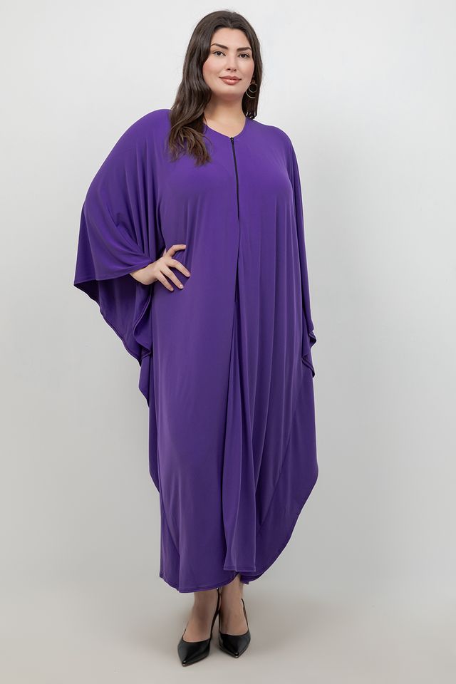 Dresses Vikki Vi Jersey Iris Purple Zip Front Caftan