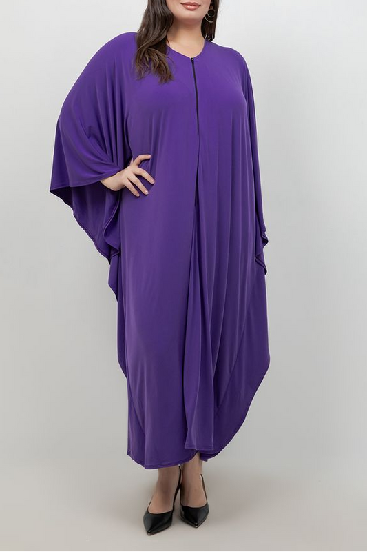Dresses Vikki Vi Jersey Iris Purple Zip Front Caftan