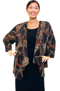 Vikki Vi Black Chain Leopard Swing Cardigan