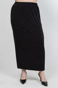 Vikki Vi Jersey Black Straight Maxi Skirt