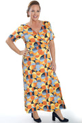 Vikki Vi Jersey Marsha Short Sleeve Faux Wrap Maxi Dress